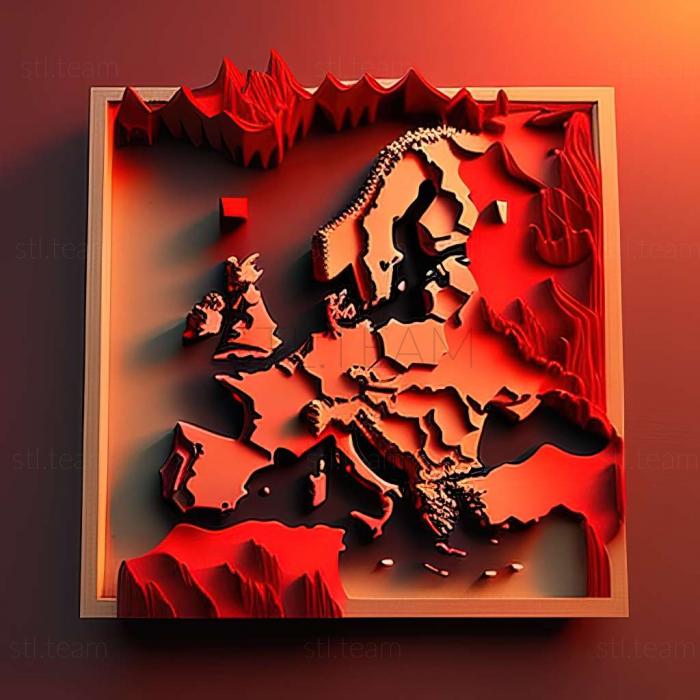 3D model Red Skies over Europe game (STL)